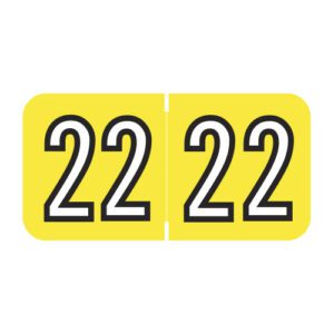 2022 Year Labels, Yellow, Barkley Compatible, Laminated Stock, 3/4" X 1-1/2" - Roll of 500 - Image 1