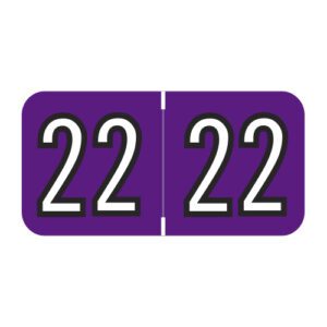 2022 Year Labels, Purple, Barkley Compatible, Laminated Stock, 3/4" X 1-1/2" - Bulk (5 Rolls of 500) - Image 1
