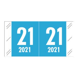 2021 Year Labels, Blue, Col'R'Tab Compatible , Laminated Stock, 3/4" X 1-1/2" - Bulk (5 Rolls of 1000) - Image 1