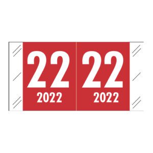 2022 Year Labels, Red, Col'R'Tab Compatible, Laminated Stock, 3/4" X 1-1/2" - Roll of 1000 - Image 1