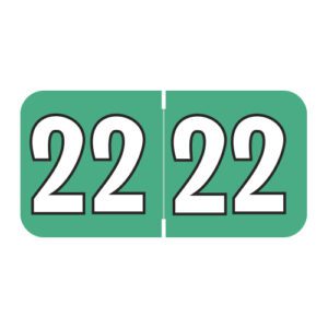2022 Year Labels, Green, Colwell Jewel Tone Compatible, Laminated Stock, 3/4" X 1-1/2" - Roll of 500 - Image 1
