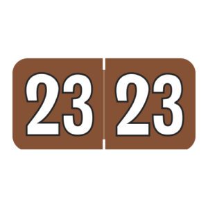 2023 Year Labels, Brown, Colwell Jewel Tone Compatible, Laminated Stock, 3/4" X 1-1/2" - Roll of 500 - Image 1