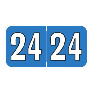 2024 Year Labels, Blue, Colwell Jewel Tone Compatible , Laminated Stock, 3/4" X 1-1/2" - Bulk (5 Rolls of 500) - Image 1