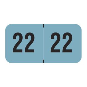2022 Year Labels, PMA Fluorescent Blue Compatible, Laminated Stock, 3/4" X 1-1/2" - Bulk (5 Rolls of 500) - Image 1