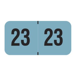 2023 Year Labels, PMA Fluorescent Blue Compatible, Laminated Stock, 3/4" X 1-1/2" - Bulk (5 Rolls of 500) - Image 1