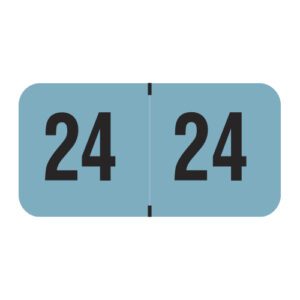 2024 Year Labels, PMA Fluorescent Blue Compatible, Laminated Stock, 3/4" X 1-1/2" - Bulk (5 Rolls of 500) - Image 1