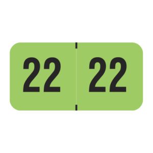 2022 Year Labels, PMA Fluorescent Green Compatible, Laminated Stock, 3/4" X 1-1/2" - Bulk (5 Rolls of 500) - Image 1