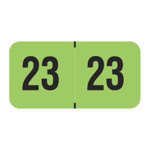 2023 Year Labels, PMA Fluorescent Green Compatible, Laminated Stock, 3/4" X 1-1/2" - Bulk (5 Rolls of 500) - Image 1