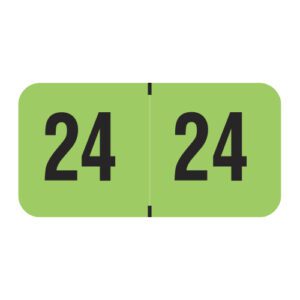 2024 Year Labels, PMA Fluorescent Green Compatible, Laminated Stock, 3/4" X 1-1/2" - Roll of 500 - Image 1